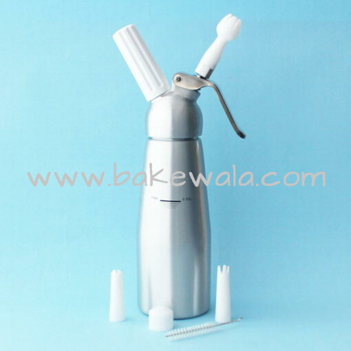 Cream Whipper or Dispenser - Steel finish - Heavy duty - 500 ml