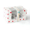 Cupcake Boxes 2 Cavities - Hearts - 20 PCS
