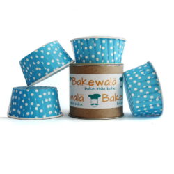 Muffin Paper Cups - Blue Polka Dots 14.5 cm - 30 pcs