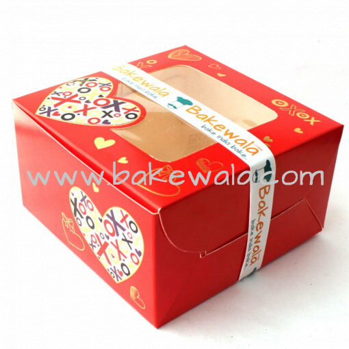 Cake Boxes - Red - XOXO - Pack of 10