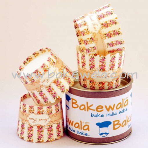 Muffin Paper Cups - Sweet Time- Beige 16 cm- 30 pcs