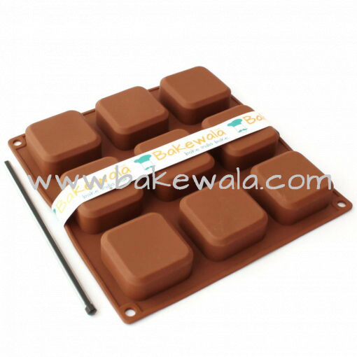 Silicon Mould - Square Cavities - Large - 9 Cups