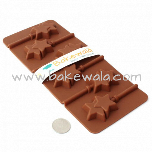 Silicon Chocolate Lollipop Mould - Stars Twinning