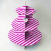 3-tier Cardboard Cupcake Stand - Purple Stripes