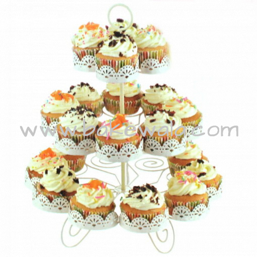 Vintage Lace Cupcake Tower Stand - 3 Tier