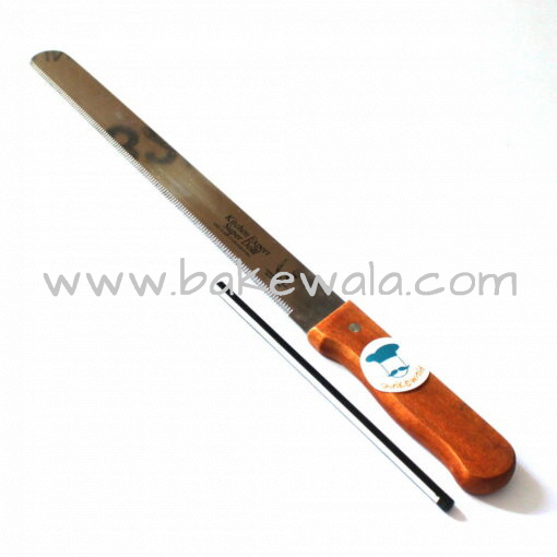 Bread Knife or Cake Knife with Wooden Handle - Blade length 12 inch"