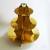 3-tier Cardboard Cupcake Stand - Gold Scalloped