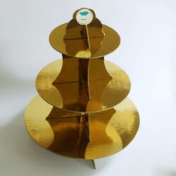 3-tier Cardboard Cupcake Stand - Gold