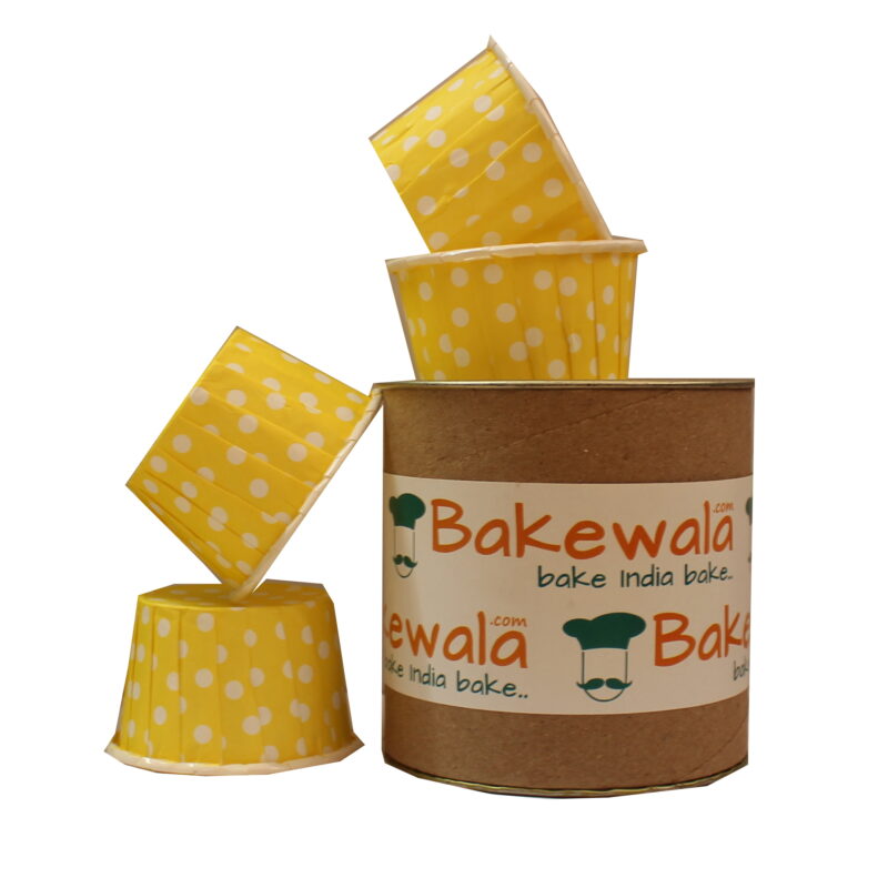 Muffin Paper Cups - Polka Dots -  Pastel Yellow and White 10.5 cm - 30 pieces