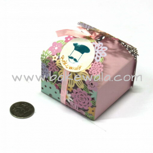 Chocolate Box - Floral Laser Cut - Pink -  Set of 10 pcs