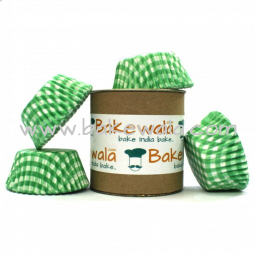 Cupcake Paper Liners - Green Chequered - 11cm - 100 pcs