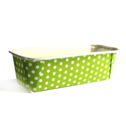 Paper Baking Mould - Plum Cake Tea Cake - Loaf Tray - Green Polka -720pcs