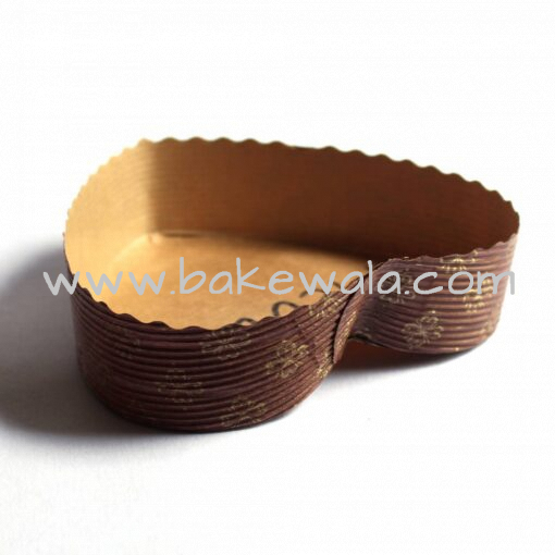 Paper Baking Mould - Heart Shape Mould - Brown - 200g -300pcs