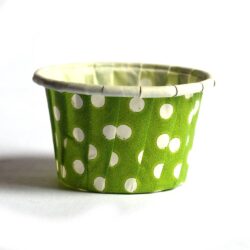 Pleated Muffin Paper Cups - Bake and Serve - Polka dots Green  - 11 cm -3600pcs