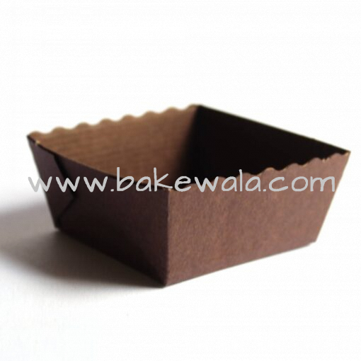 Paper Baking Mould - Brownie Square Trays or Cups - Brown -1050pcs