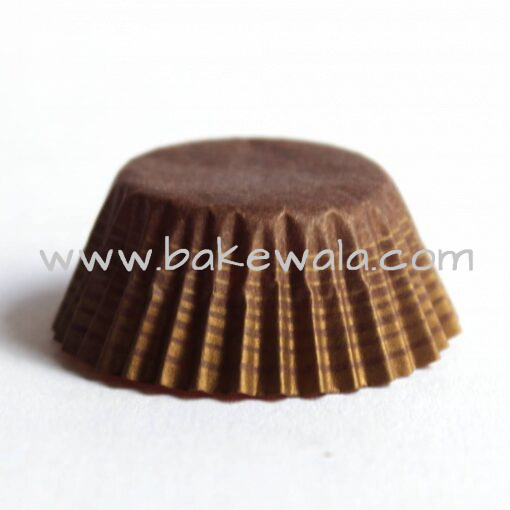 Cupcake Paper Liners - Brown n Gold Micro - 11cm -25000pcs