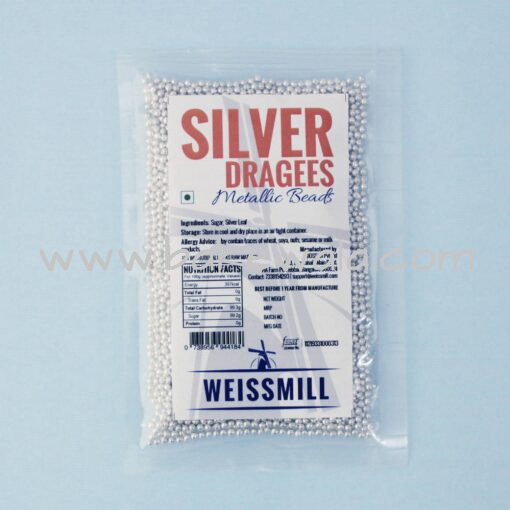 Weissmill - Silver Balls - Silver Dragees - Metallic Beads - Size 0 - 5kg