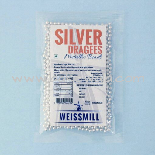 Weissmill - Silver Balls - Silver Dragees - Metallic Beads - Size 2 - 5kg