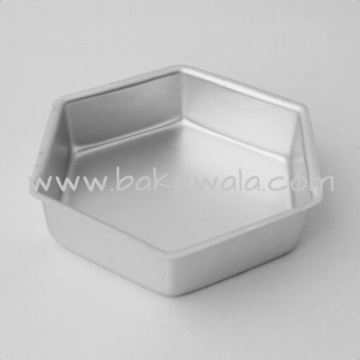 Aluminium Cake Tin Mold - Hexagon Shape - Size 2 - 7.75 inches