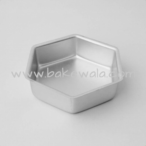 Aluminium Cake Tin Mold - Hexagon Shape - Size 1 - 6.25 inches - Small Mould