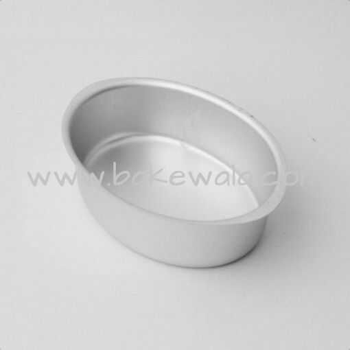 Aluminium Cake Tin Mold - Oval Shape - Size 1 - Small Mould - 6.75 inches