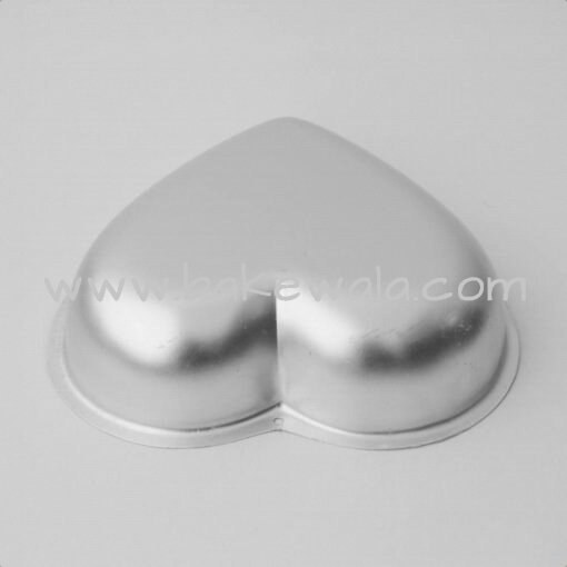 Aluminium Cake Tin Mold - Valentine Heart Shape - Size 2 - 7.8 inches wide