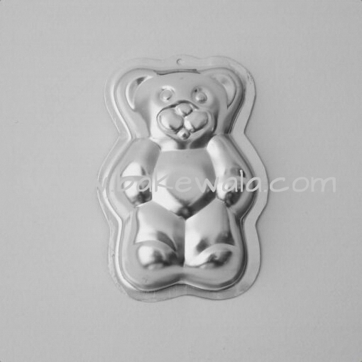 Aluminium Cake Tin Mold - Standing Teddy Shape - Size 2 - Small Mould - 4.2 X 2.5 inches