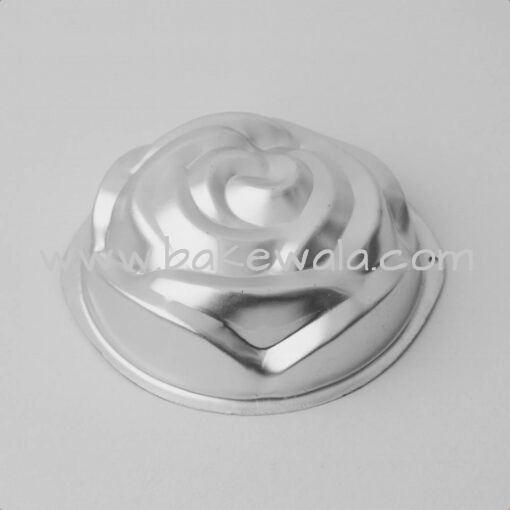 Aluminium Cake Tin Mold - Rose Shape - Size 2 - 5 inches - Small Mould