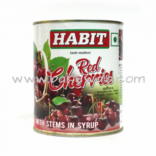 Habit - Canned Red Cherries With Stems - 850g