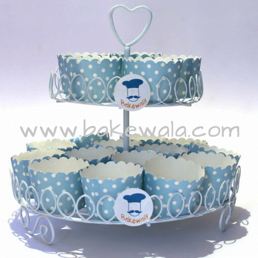 Metal Cupcake Stand - 2 Tier - White