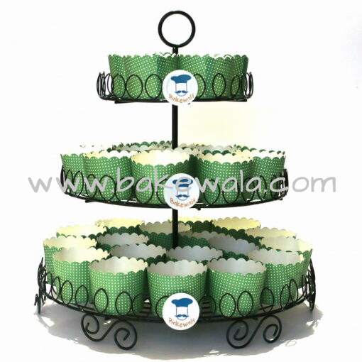 Metal Cupcake Stand - 3 Tier Black