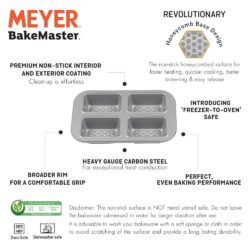 Meyer Bakemaster Non-Stick Bakeware - 4 Cup Mini Loaf Tin