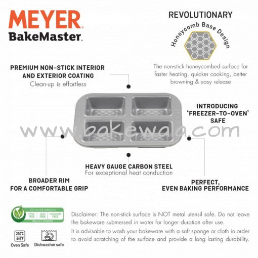 Meyer Bakemaster Non-Stick Bakeware - 4 Cup Mini Loaf Tin