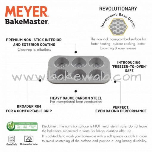 Meyer Bakemaster Non-Stick Bakeware - 6 Cup Deep Muffin Pan