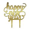 Acrylic Cake Topper or Silhouette - Happy New Year - Design 5- 4 Inch - Gold