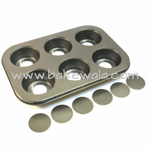 Nonstick Muffin Tray - Removable Base - 6 Cups