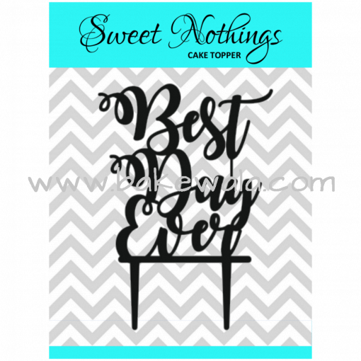 Acrylic Cake Topper or Silhouette - Best Day Ever - Design 2