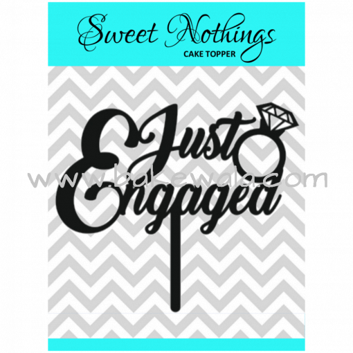 Acrylic Cake Topper or Silhouette - Just Engaged - Design 5