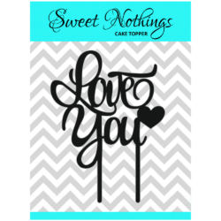 Acrylic Cake Topper or Silhouette - Love You - Design 8 - 4 Inch -  Black