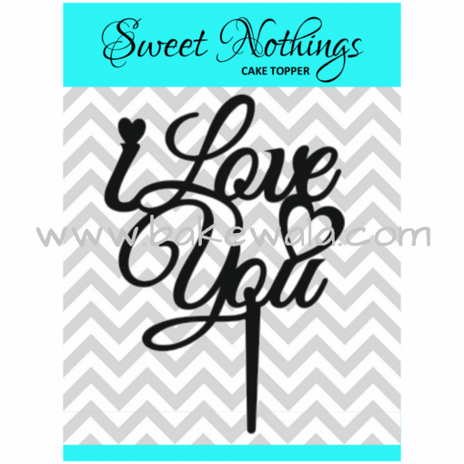 Acrylic Cake Topper or Silhouette - I Love You - Design 16