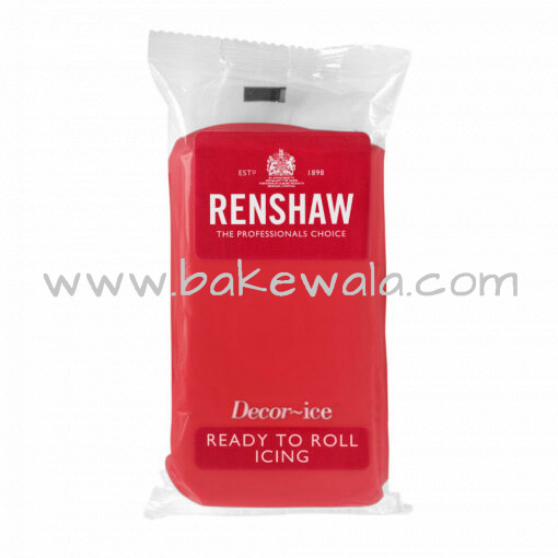 Renshaw Ready to Roll Fondant Icing - Poppy Red - 250 gms