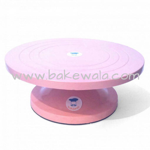 Cake Turn table - Heavy Duty -12 inch or 30 cm - Rose Pink - Marble Design