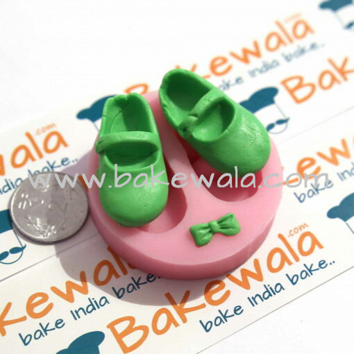 Silicon  Mould - Baby Shoes and Bow