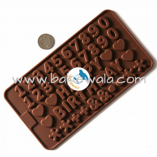 Silicone Chocolate Garnish Mould - Numbers & Letters