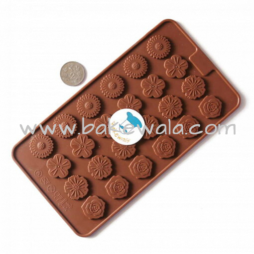 Silicone Chocolate Garnish Mould - Assorted Flower Shapes