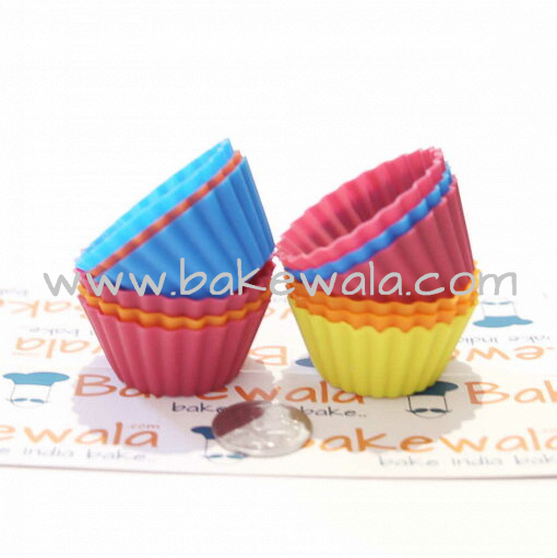 Buy Silicone Mini Cupcake Moulds 12 Cups online in India at best price
