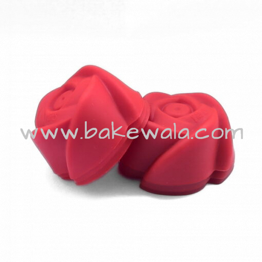 Silicone Rose Shape Cupcake Moulds 6 Cups