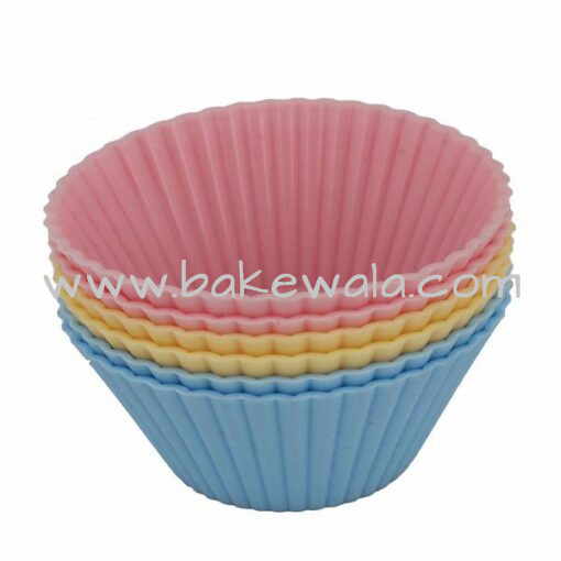 Silicone Round Cupcake Mould Diameter 70 mm Medium 6pcs set