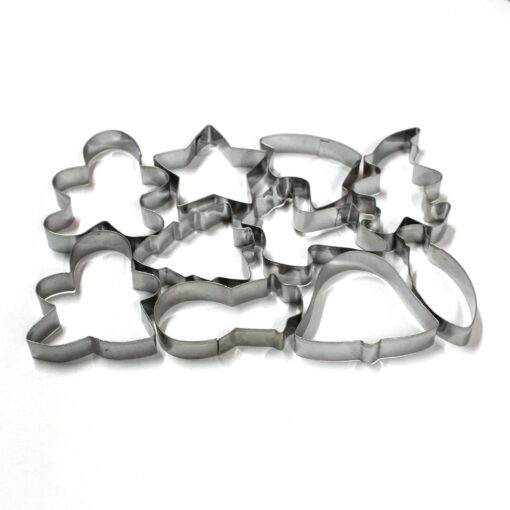 Assorted Fondant Cutters or Cookie Cutters - Jingle Bells - Set of 10