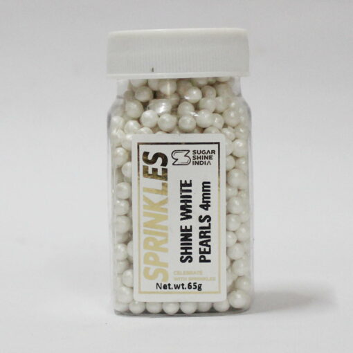 Sugar Shine - Sprinkles - White Pearls 4mm - 65g